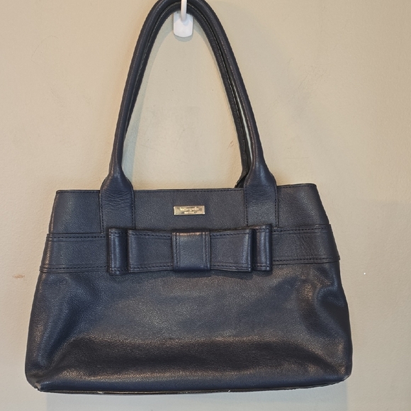 kate spade Handbags - Clearance Kate Spade Navy Blue Leather Bow Tote